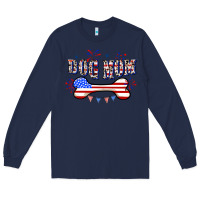 Navy 4th of July Dog Mom Long Sleeve Tee - CowGirlArtShop