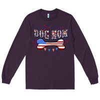 Plum 4th of July Dog Mom Long Sleeve Tee - CowGirlArtShop