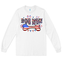 White 4th of July Dog Mom Long Sleeve Tee - CowGirlArtShop