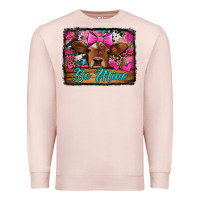 Pale Pink be mine valentine's day cow Premium Sweatshirt - Jasminsmagicworld
