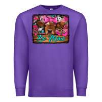 Purple be mine valentine's day cow Premium Sweatshirt - Jasminsmagicworld