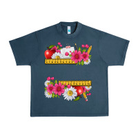 Midnight Navy floral teacher Urban Heavy Tee - texasbilliewilder