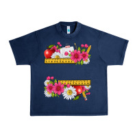 Navy floral teacher Urban Heavy Tee - texasbilliewilder