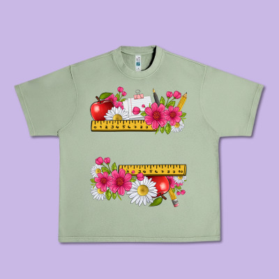 Floral Teacher Urban Heavy Tee Designed By Texasbilliewilder