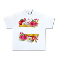 White floral teacher Urban Heavy Tee - texasbilliewilder
