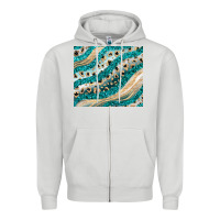 Dove Grey turquoise glitter Zipper Hoodie - JahusDesignShop