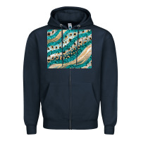 Navy turquoise glitter Zipper Hoodie - JahusDesignShop