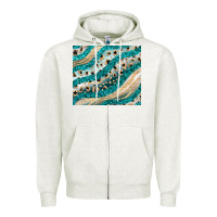 Oatmeal Heather turquoise glitter Zipper Hoodie - JahusDesignShop