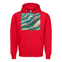 Red turquoise glitter Zipper Hoodie - JahusDesignShop
