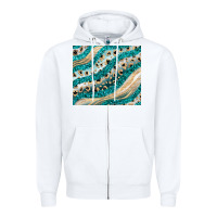 White turquoise glitter Zipper Hoodie - JahusDesignShop