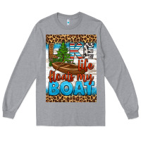 Heather Grey lake life floats my boat air freshener Long Sleeve Tee - HRA Design Shop