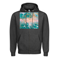 Charcoal Heather turquoise glitter Zipper Hoodie - JahusDesignShop