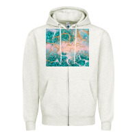 Oatmeal Heather turquoise glitter Zipper Hoodie - JahusDesignShop