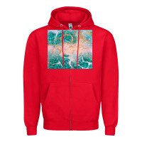 Red turquoise glitter Zipper Hoodie - JahusDesignShop