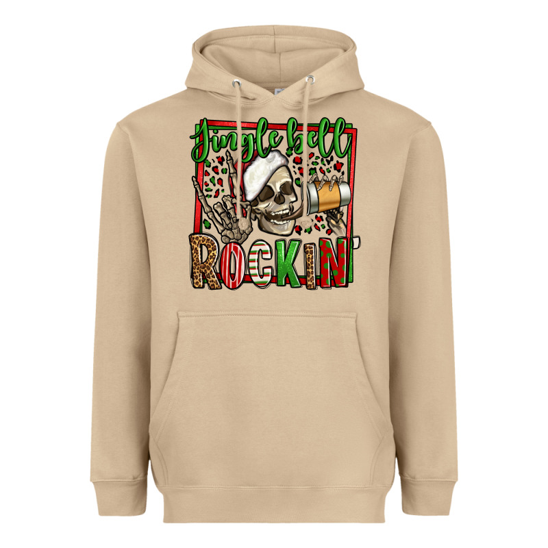 Jingle Bell Rockin Skeleton Christmas Heavyweight Hoodie by Jasminsmagicworld | Teevron