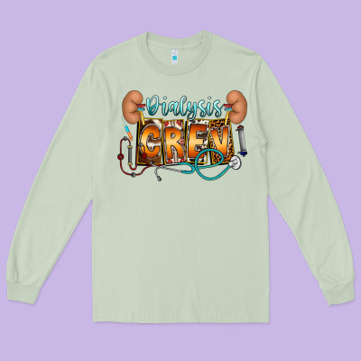 Dialysis Crew Long Sleeve Tee Designed By Cowhidedigitalart