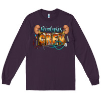 Plum dialysis crew Long Sleeve Tee - CowhideDigitalArt