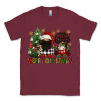 Burgundy merry christmas buffalo afro gnomies Classic Tee - FaDigitalArtStudio