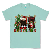 Seafoam merry christmas buffalo afro gnomies Classic Tee - FaDigitalArtStudio