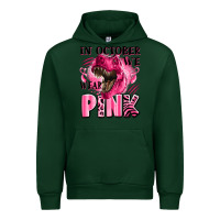 Forest Green in october we wear pink dinosaur Urban Hoodie - LillyAllenDesigns
