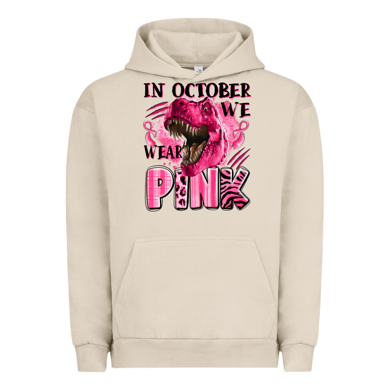 In October We Wear Pink Dinosaur Urban Hoodie by LillyAllenDesigns | Teevron