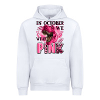 White in october we wear pink dinosaur Urban Hoodie - LillyAllenDesigns
