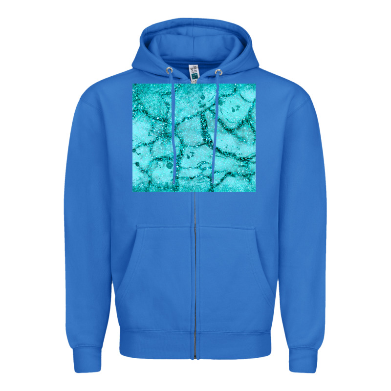 Turquoise Glitter Zipper Hoodie by JahusDesignShop | Teevron