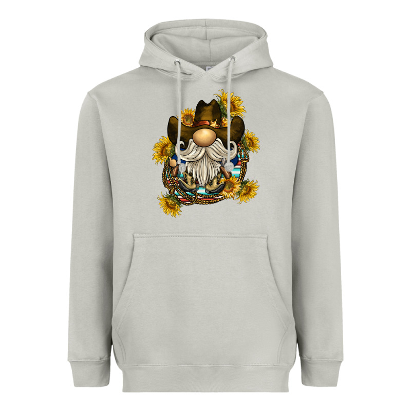 Cowboy Gnome Sunflower Rope Heavyweight Hoodie by BarkalooDesign | Teevron