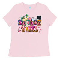 Bubblegum Pink school vibes Ladies Tee - AdoDesignShop