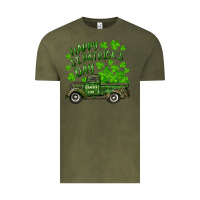 Vintage Olive Happy st. patrick's day shamrock farm truck Vintage Tee - RanaPortraitStore
