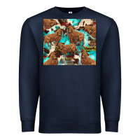 Navy astec cowhide highlands cow Premium Sweatshirt - BarkalooDesign