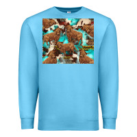 Ocean Blue astec cowhide highlands cow Premium Sweatshirt - BarkalooDesign