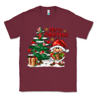 Burgundy merry christmas gnomes Classic Tee - FaDigitalArtStudio