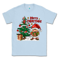 Dusty Blue merry christmas gnomes Classic Tee - FaDigitalArtStudio