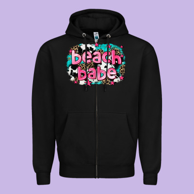 Beach Babe Zipper Hoodie Designed By Adodesignshop