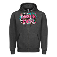 Charcoal Heather beach babe Zipper Hoodie - AdoDesignShop