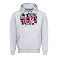 Heather Grey beach babe Zipper Hoodie - AdoDesignShop
