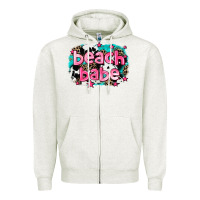 Oatmeal Heather beach babe Zipper Hoodie - AdoDesignShop