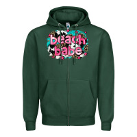 Sports Green beach babe Zipper Hoodie - AdoDesignShop