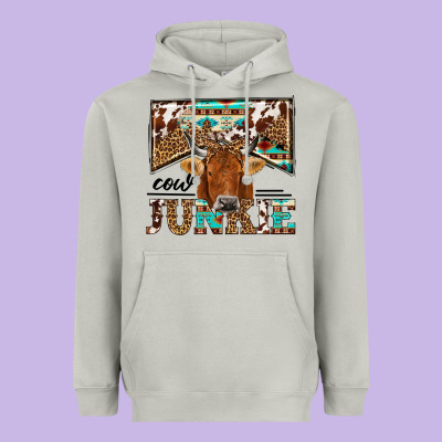Cow Junkie Heavyweight Hoodie Designed By Nancycooperartshop