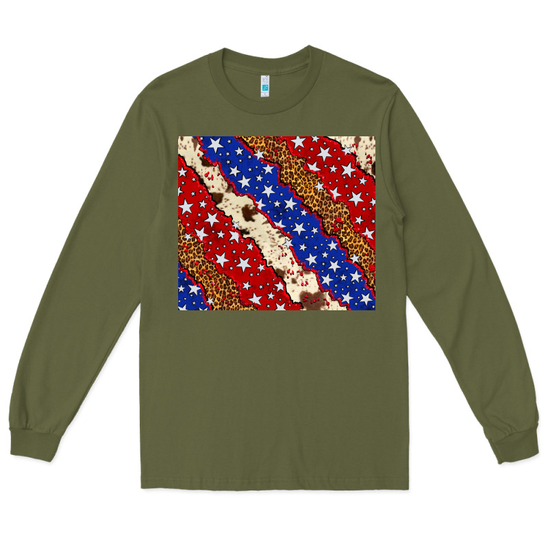 4th Of July Usa Flag Leopard Cowhide 20oz Tumbler Long Sleeve Tee by Neo Western | Teevron
