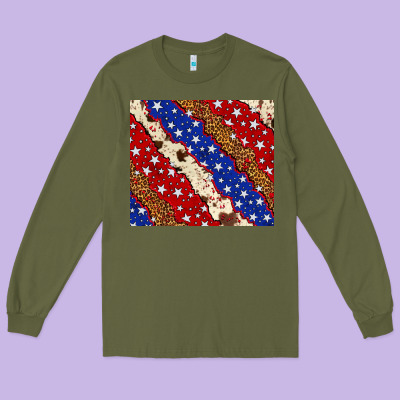 4th Of July Usa Flag Leopard Cowhide 20oz Tumbler Long Sleeve Tee Designed By Neo Western