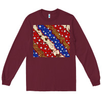 Burgundy 4th of July USA flag leopard cowhide 20oz tumbler Long Sleeve Tee - Neo Western
