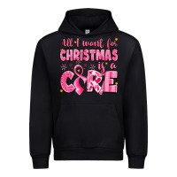 Black all i want for christmas is a cure breast cancer Urban Hoodie - LillyAllenDesigns