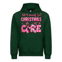 Forest Green all i want for christmas is a cure breast cancer Urban Hoodie - LillyAllenDesigns