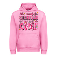 Fuchsia Pink all i want for christmas is a cure breast cancer Urban Hoodie - LillyAllenDesigns