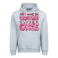 Heather Grey all i want for christmas is a cure breast cancer Urban Hoodie - LillyAllenDesigns