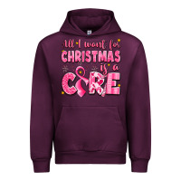 Mauve Wine all i want for christmas is a cure breast cancer Urban Hoodie - LillyAllenDesigns