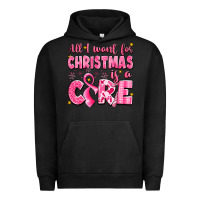 Pigment Black all i want for christmas is a cure breast cancer Urban Hoodie - LillyAllenDesigns