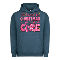Pigment Midnight Navy all i want for christmas is a cure breast cancer Urban Hoodie - LillyAllenDesigns